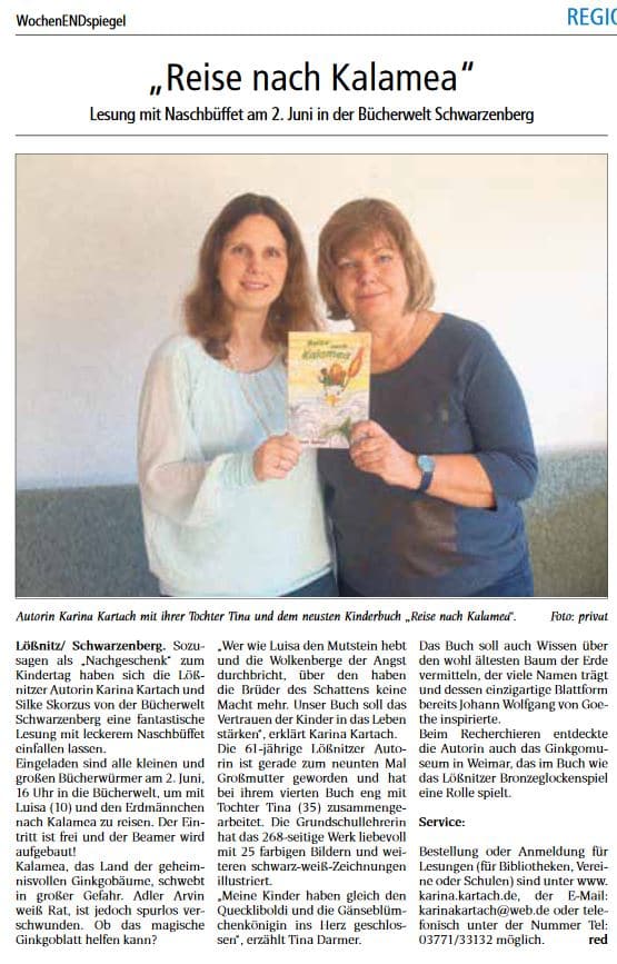 Ein schöner Artikel im Wochenspiegel